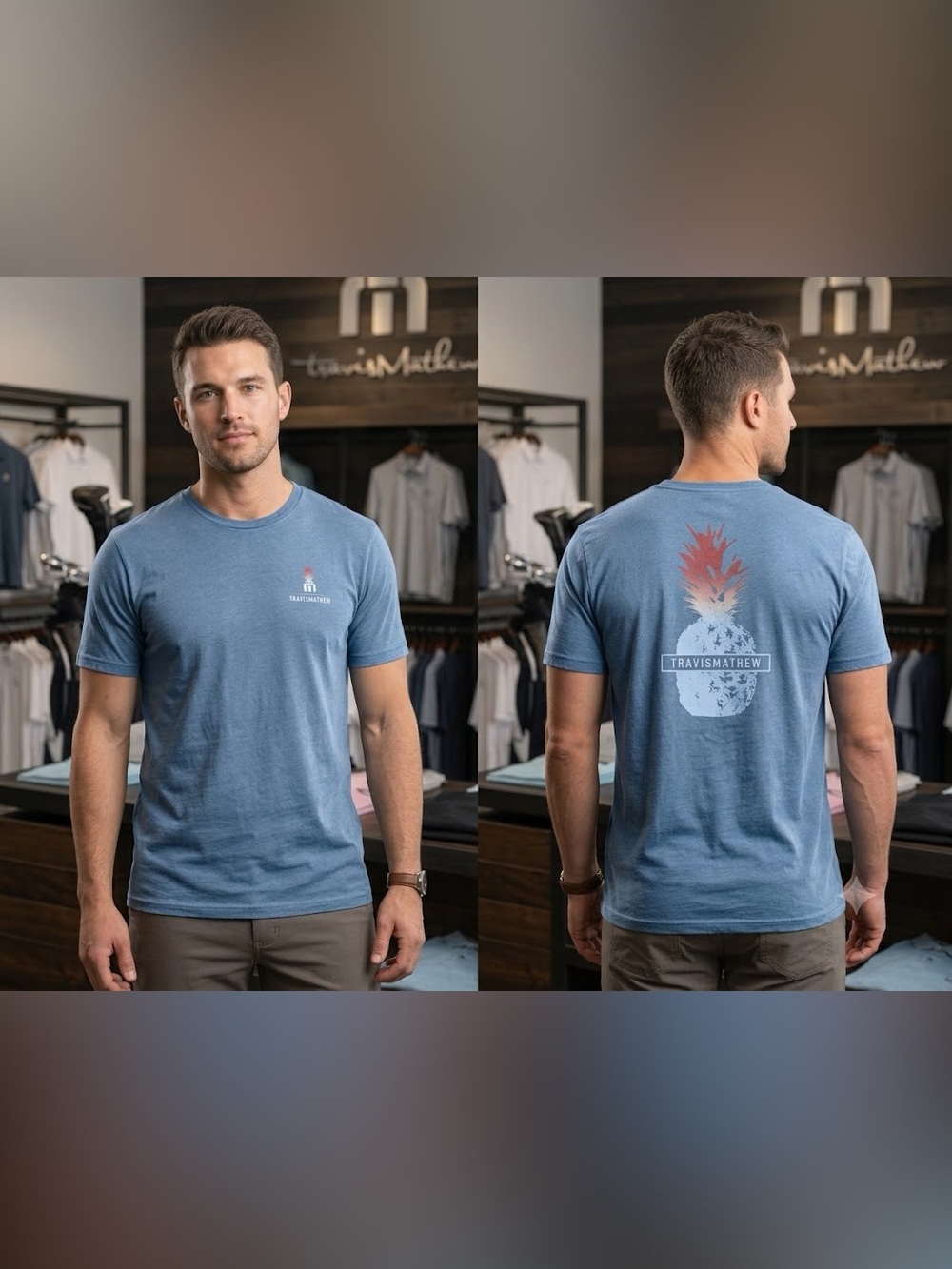 Travis Mathew “La Playa” Graphic T-Shirt- Ombré Pineapple